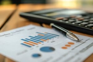 Qué Es Una Tasa Anual Fija Y Cómo Afecta Tus Finanzas 30 calculadora y graficos financieros sobre mesa wooden