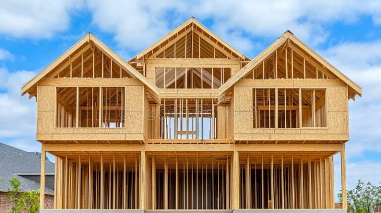 casa en construccion con estructuras visibles