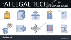 contrato digital con iconos legales y tecnologia
