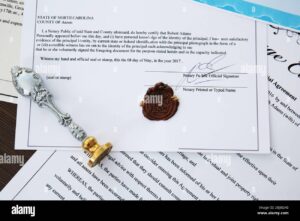 documento legal antiguo con sello y firmas