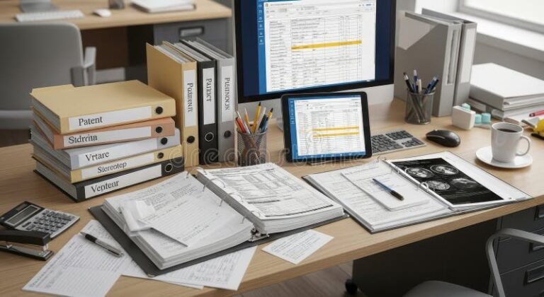 documentos oficiales organizados sobre mesa limpia