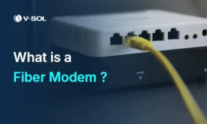 enlace de fibra optica y modem inalambrico