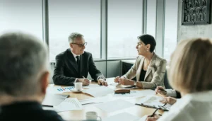 Qué Es Un Puesto De Servicio Civil Profesional O Público De Carrera 2 funcionarios trabajando en oficina gubernamental moderna