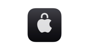 icono candado sobre fondo de manzana apple