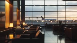 interior elegante de sala vip en aeropuerto