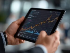 inversionista revisando graficos de bolsa