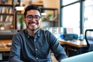 joven mexicano con credencial ine sonriente