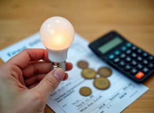 Cómo puedo calcular cuánto voy a pagar de luz en mi recibo 15 mano sosteniendo factura de electricidad y calculadora