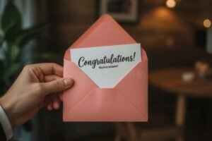 mano sosteniendo premio y tarjeta de ganador