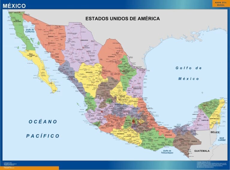 mapa de mexico con marcadores de ubicacion