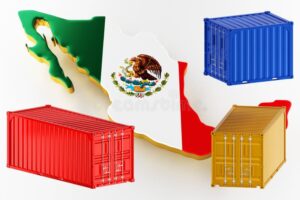 mapa de mexico y canada con cajas de envio