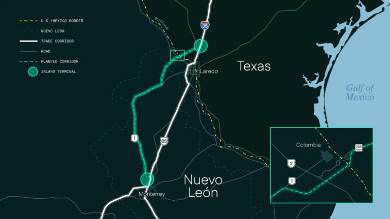mapa ruta carretera monterrey san antonio