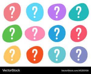 numero 51 con signos de interrogacion coloridos