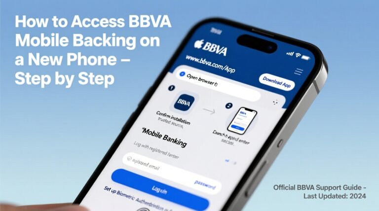 persona desbloqueando smartphone con bbva abierto