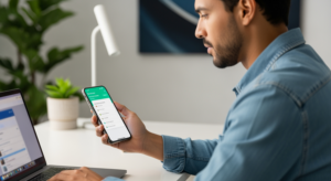 persona enviando saldo movil telcel smartphone