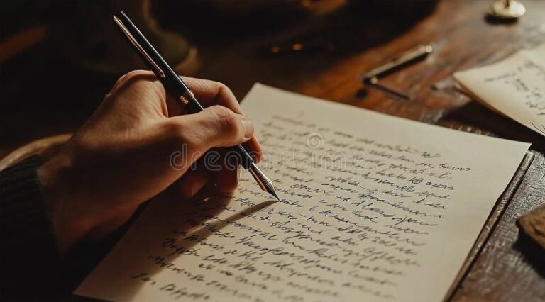 Cómo redactar una carta para un banco de forma clara y efectiva 2 persona escribiendo carta con boligrafo y papel