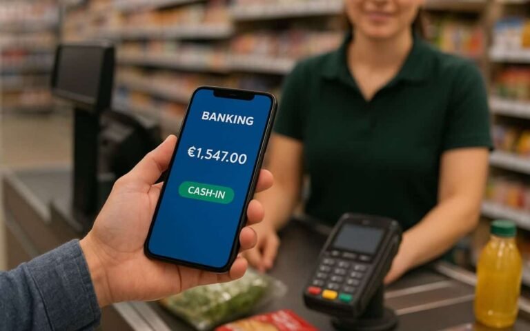 persona usando banca movil bbva en smartphone