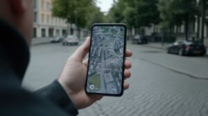 Cómo Puedo Localizar a Una Persona Por Su Número de Celular Seguro 13 persona usando telefono movil con mapa digital