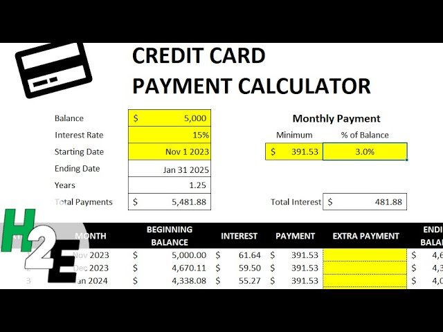 tarjeta de credito con saldo y calculadora